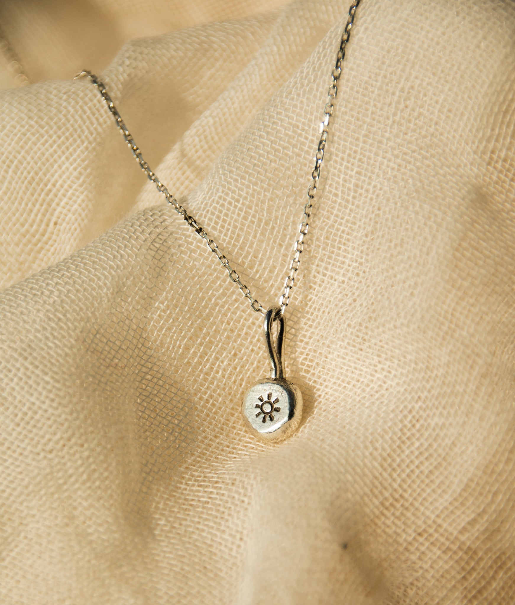 Engraved Compass Necklace - Silver - Oak & Luna